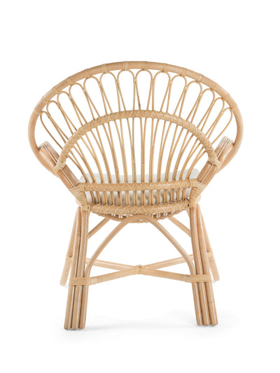 Round Rattan Loop Armchair with Seat Cushion