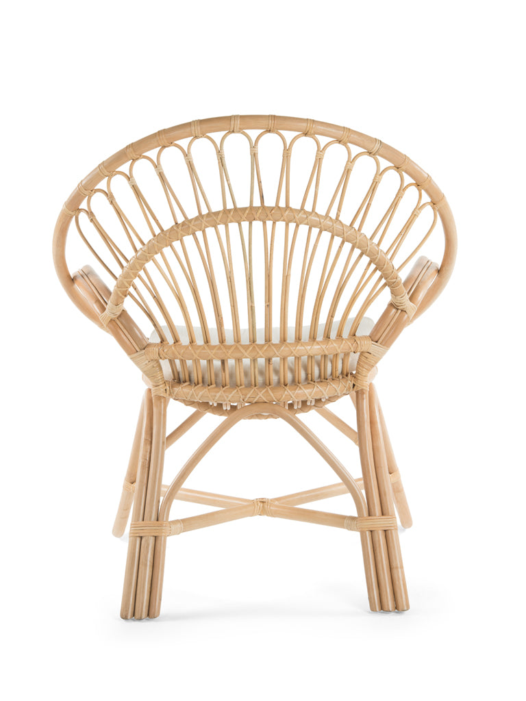 Round Rattan Loop Armchair with Seat Cushion