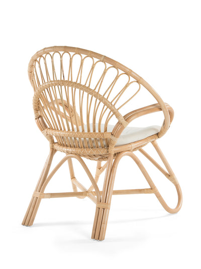 Round Rattan Loop Armchair with Seat Cushion