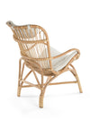 Rattan Loop Lounge Chair with Seat and Head Cushion