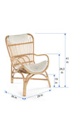 Rattan Loop Lounge Chair with Seat and Head Cushion