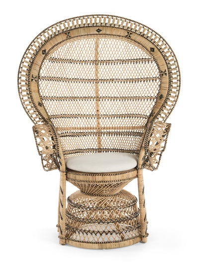 Retro Peacock Chair in Rattan, Natural and Black Color