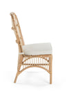 Rattan Loop Side Chair with Seat Cushion, Natural Color, Set of 2 Chairs