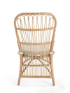 Rattan Loop Side Chair with Seat Cushion, Natural Color, Set of 2 Chairs