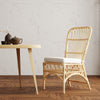 Rattan Loop Side Chair with Seat Cushion, Natural Color, Set of 2 Chairs