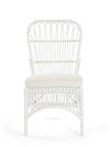 Rattan Loop Side Chair with Seat Cushion, Natural Color, Set of 2 Chairs