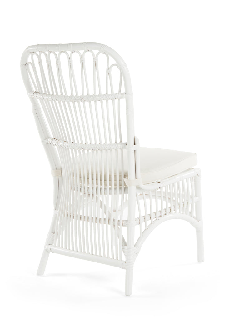 Rattan Loop Side Chair with Seat Cushion, Natural Color, Set of 2 Chairs