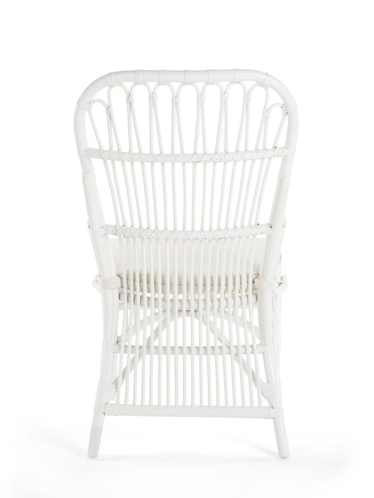 Rattan Loop Side Chair with Seat Cushion, Natural Color, Set of 2 Chairs