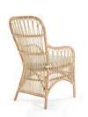 Rattan Loop Armchair with Seat Cushion, Set of 2 Chairs