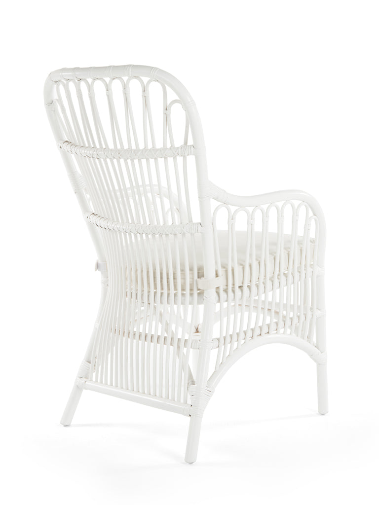 Rattan Loop Armchair with Seat Cushion, Set of 2 Chairs