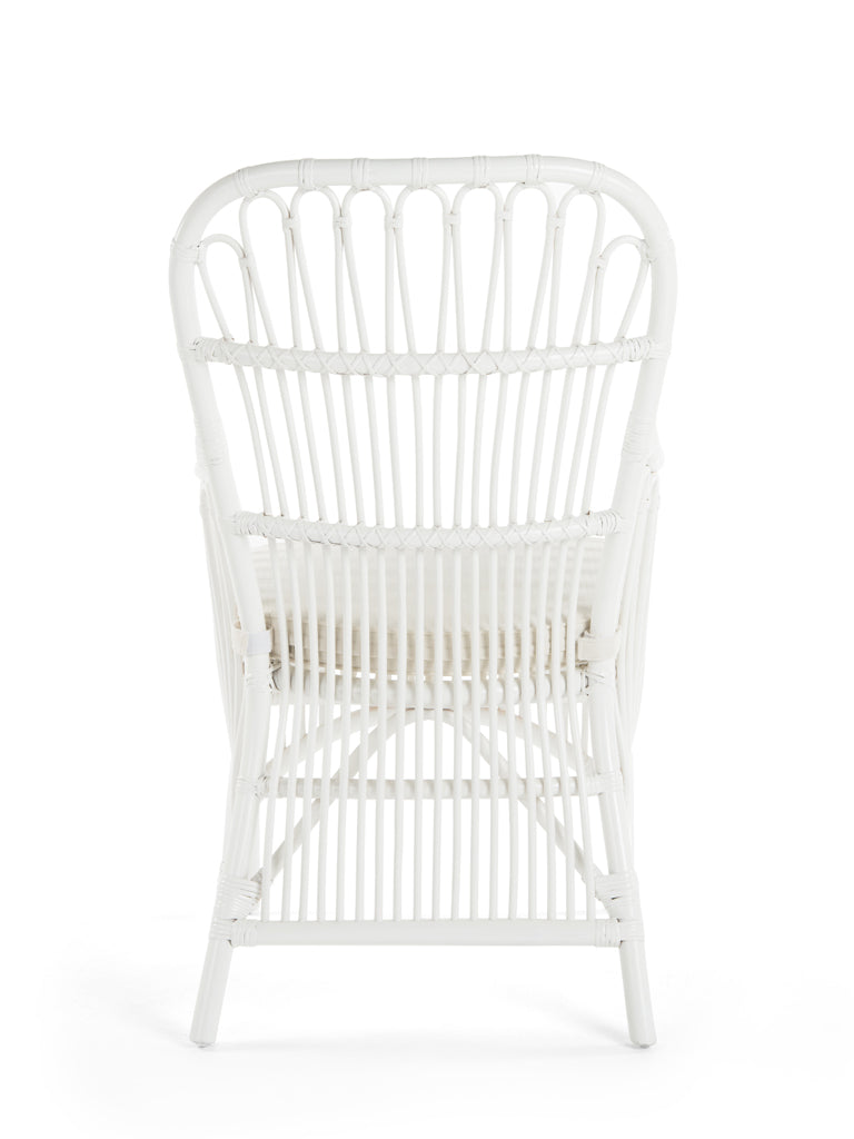 Rattan Loop Armchair with Seat Cushion, Set of 2 Chairs