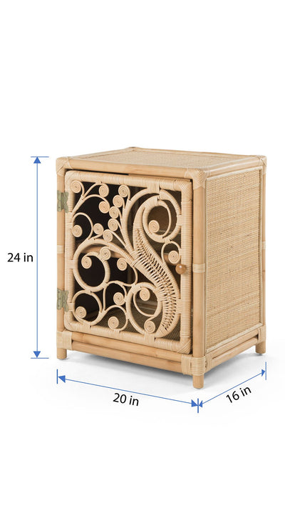 Rattan Peacock Nightstand