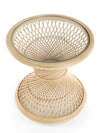 Kouboo Natural Peacock Rattan Side Table With Glass Top 