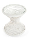 Peacock Rattan Side Table with Glass Top