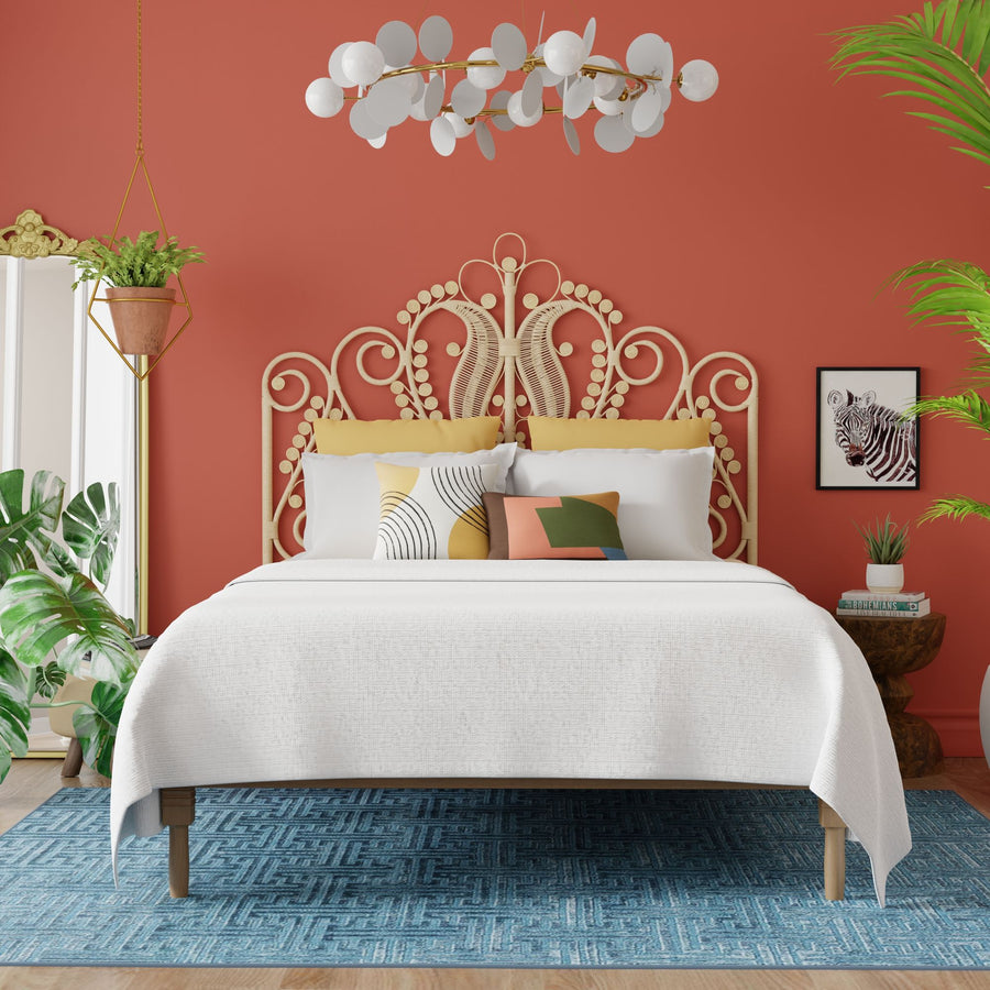 Peacock Rattan Headboard