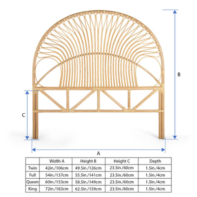 Rattan Loop Headboard, Natural