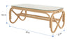 Rectangular Rattan Coffee Table with Glass Top