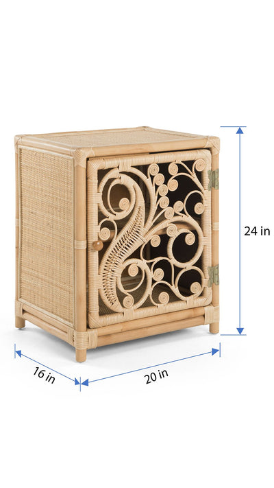 Rattan Peacock Nightstand