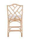 Chippendale Rattan Counter Stool, Natural and Off-White Upholstery