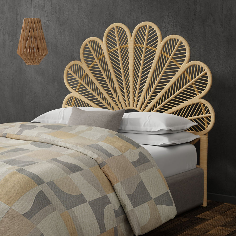 Rattan Petal Headboard, Twin Size, Natural