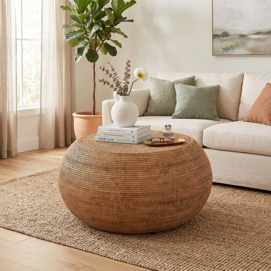 La Jolla Round Rattan Coffee Table