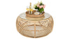 Sibago Rattan Coffee Table with Glass Top, Natural Color