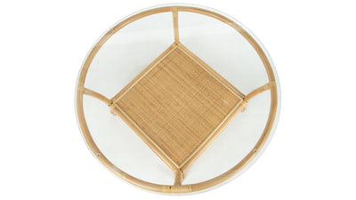Visayas Rattan Coffee Table with Glass Top, Natural Color