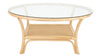 Visayas Rattan Coffee Table with Glass Top, Natural Color