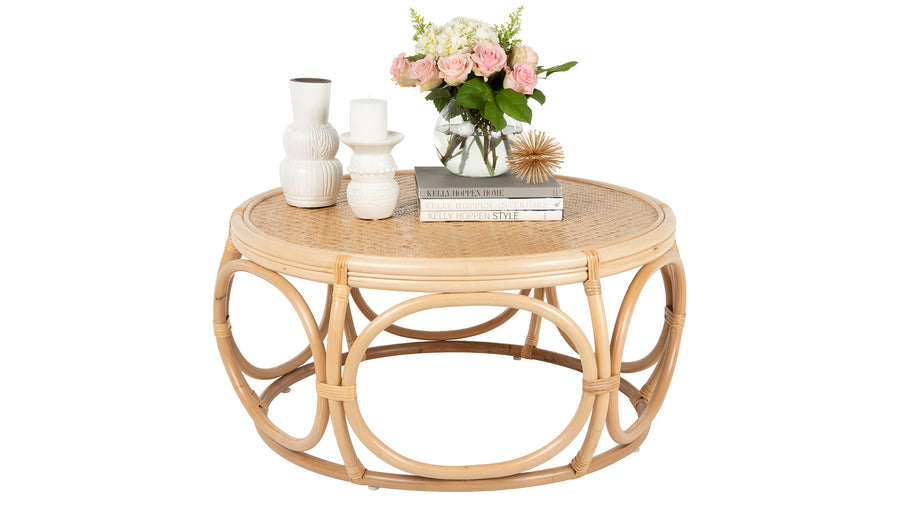 Busan Rattan Coffee Table, Natural Color