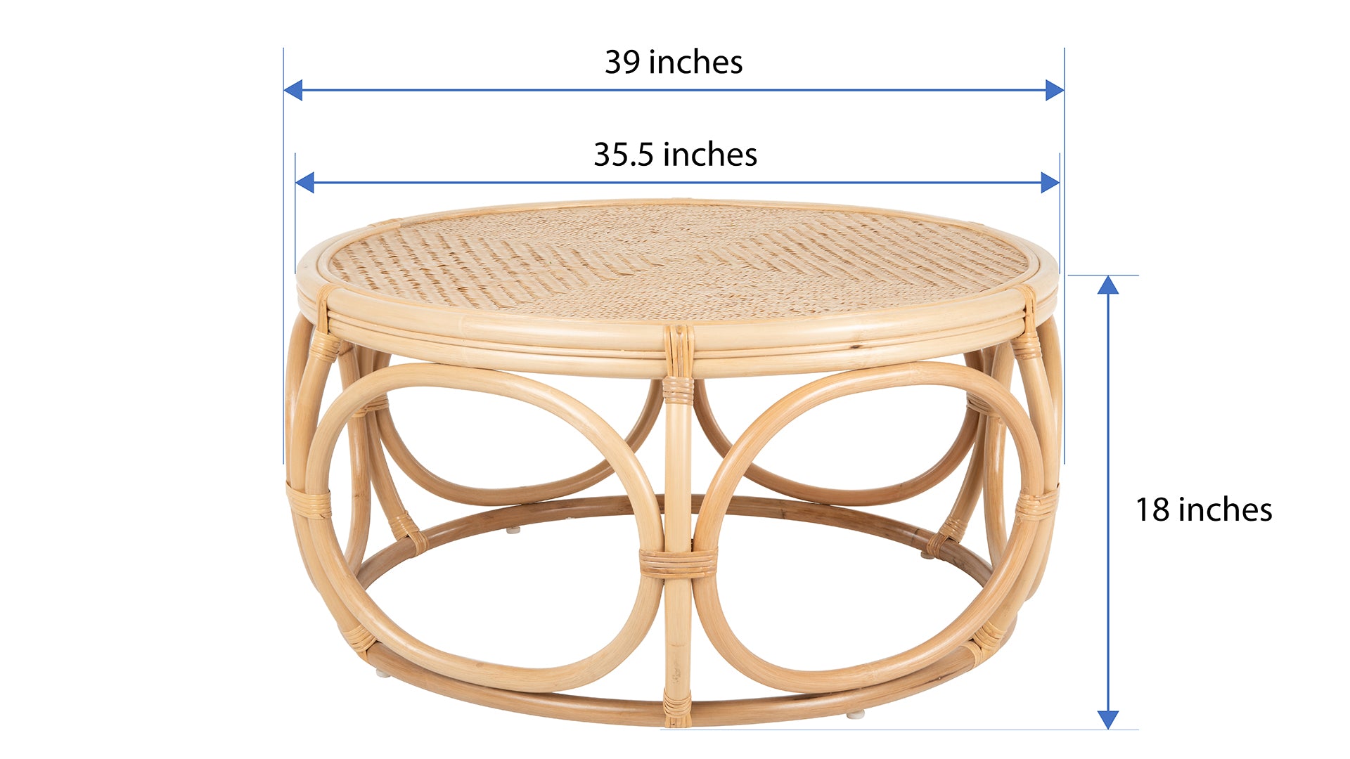 Busan Rattan Coffee Table, Natural Color