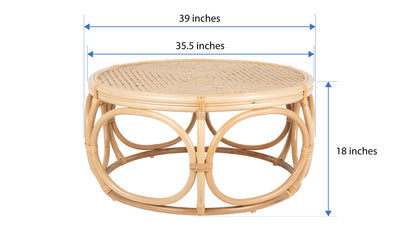 Busan Rattan Coffee Table, Natural Color