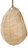 Cocoon Wicker Hanging Swing Chair with Seat Cushion, Natural Color
