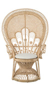 Lady Peacock Chair in Rattan with Seat Cushion