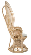 Lady Peacock Chair in Rattan with Seat Cushion