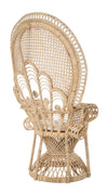 Lady Peacock Chair in Rattan with Seat Cushion