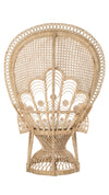 Lady Peacock Chair in Rattan with Seat Cushion