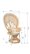 Lady Peacock Chair in Rattan with Seat Cushion
