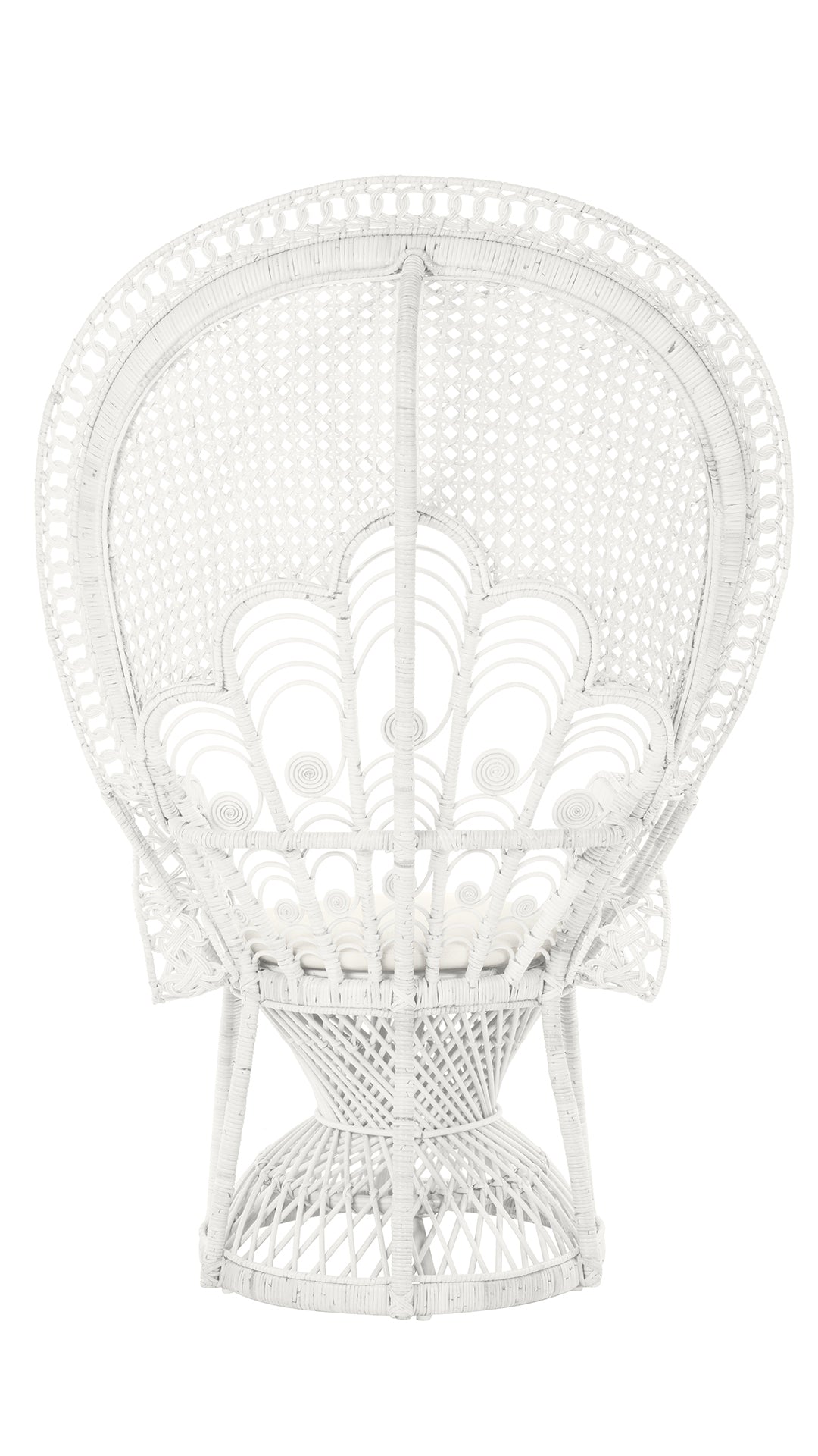 Lady Peacock Chair in Rattan with Seat Cushion