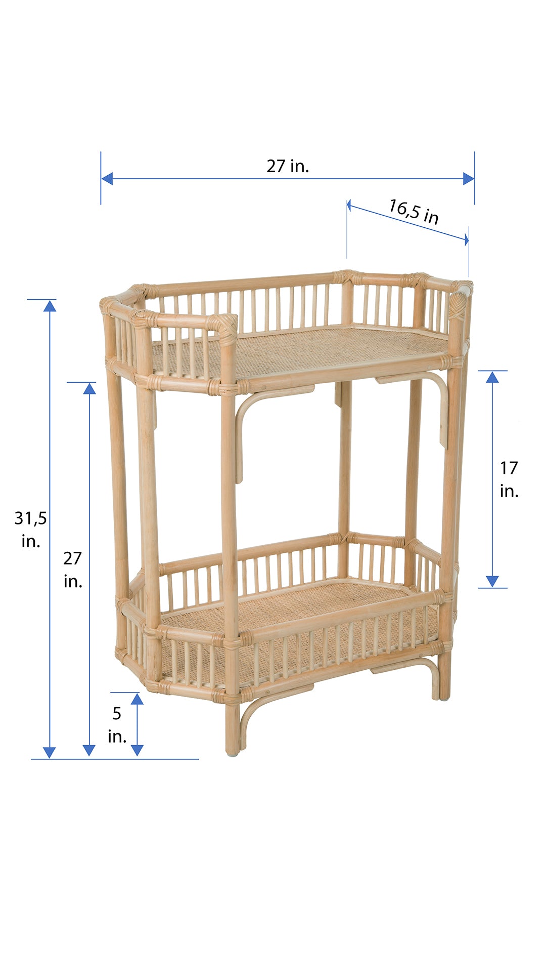 Rattan Manhattan 2-Tier Console Table