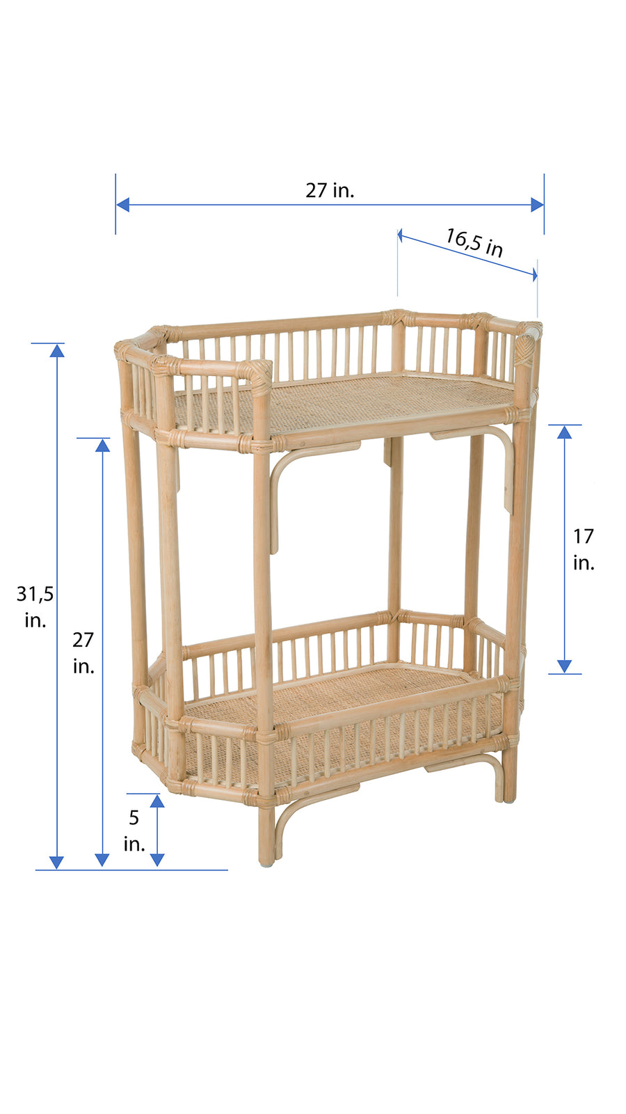 Rattan Manhattan 2-Tier Console Table