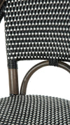 Rattan Bistro Counter Stool, Antique Brown with Black & White Weave