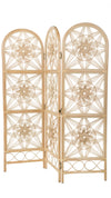 Sunflower Rattan 3-Panel Room Divider, 62 Inches Total Width