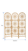 Sunflower Rattan 3-Panel Room Divider, 62 Inches Total Width