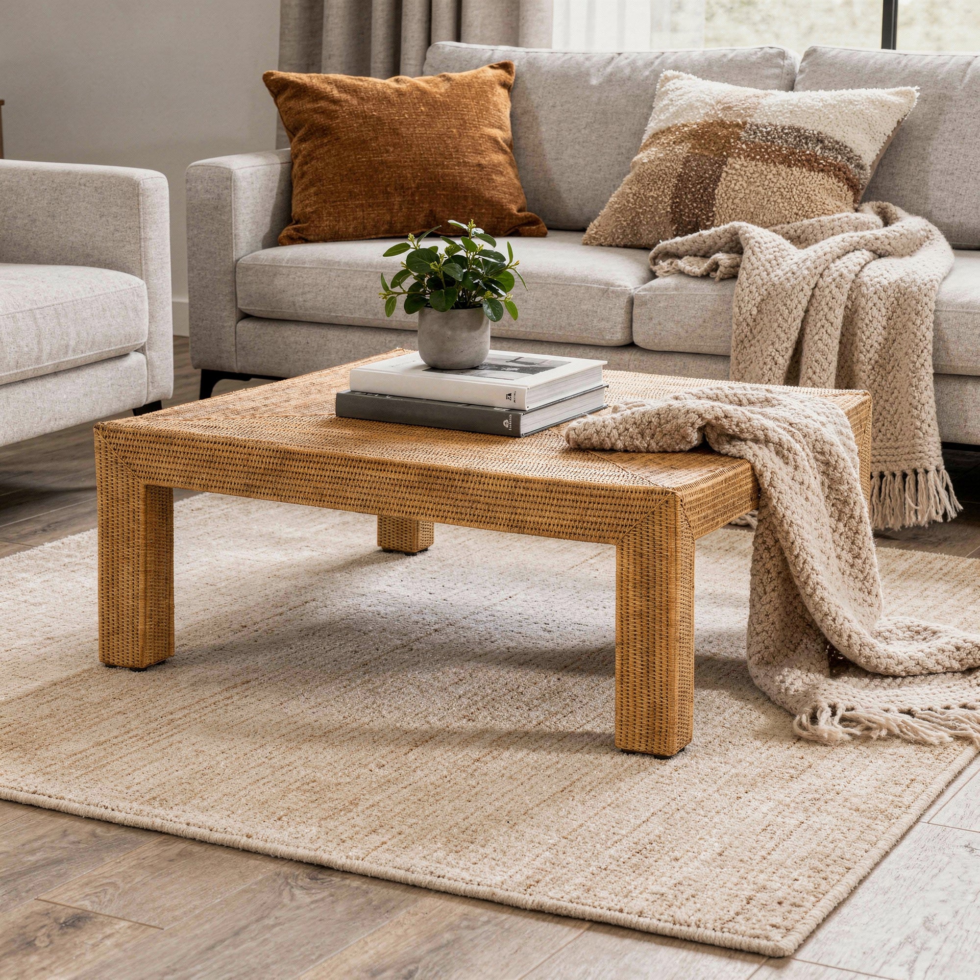 La Jolla Rattan Square Coffee Table