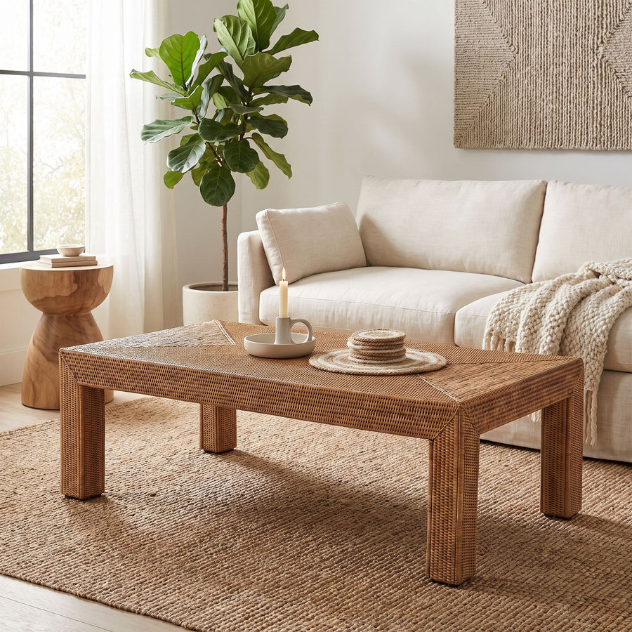 La Jolla Rattan Rectangular Coffee Table