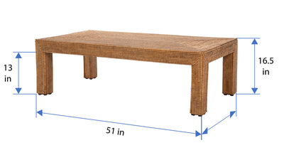 La Jolla Rattan Rectangular Coffee Table