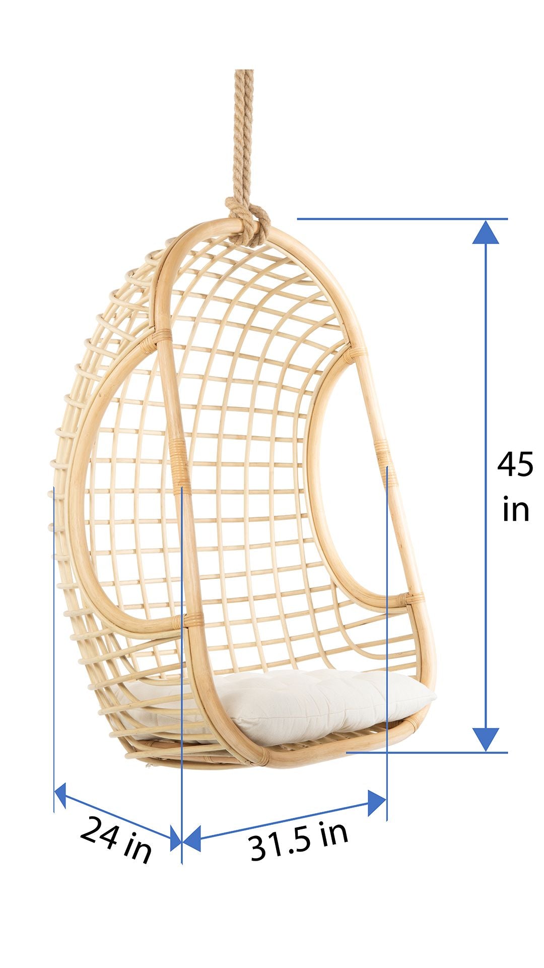 Grid Rattan Hanging Chair