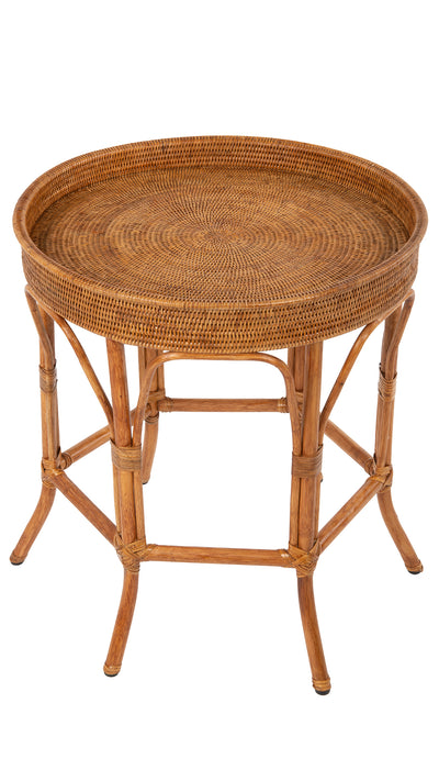 La Jolla Rattan Round Side Table