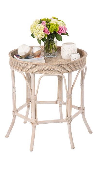 La Jolla Rattan Round Side Table