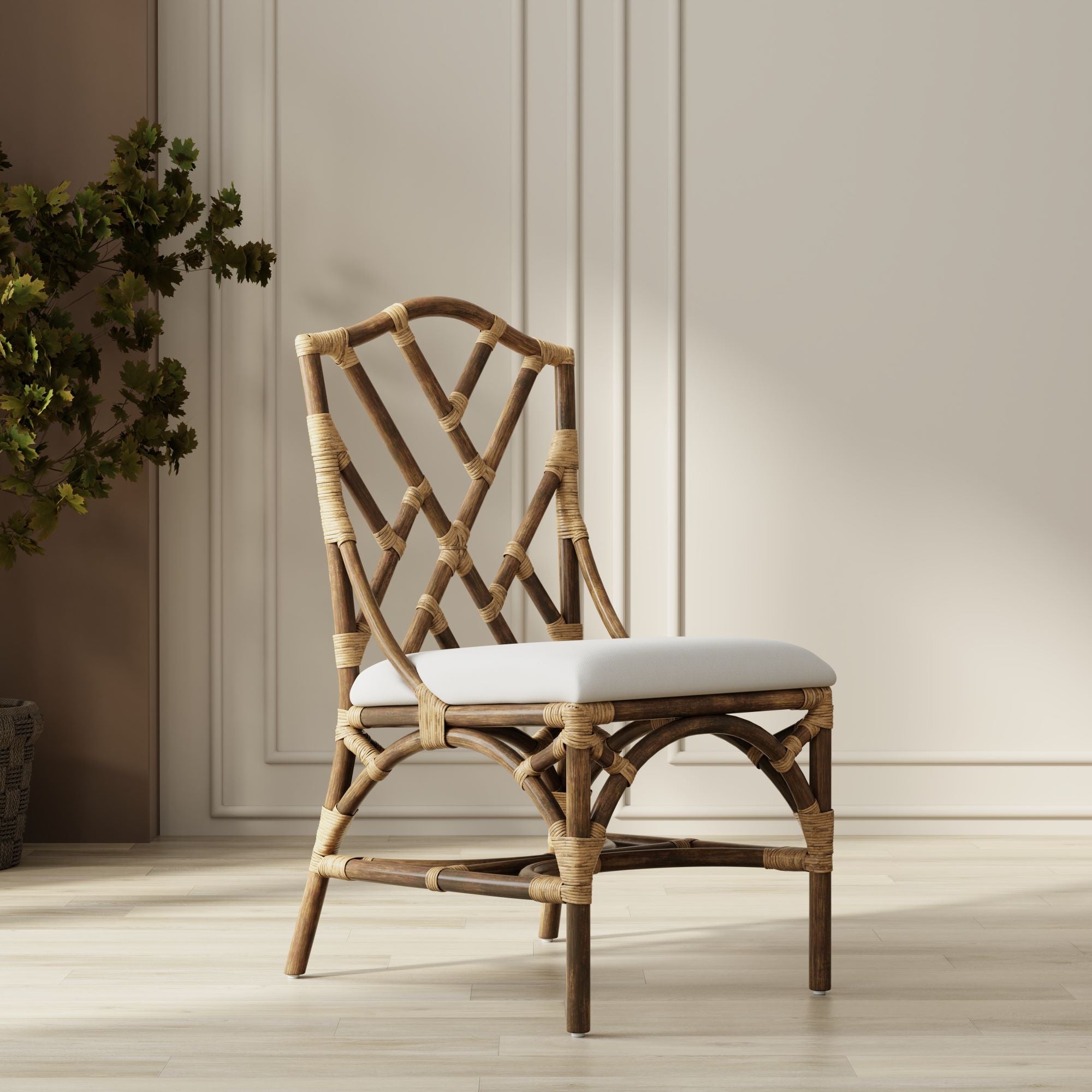Brown rattan dining chairs hotsell